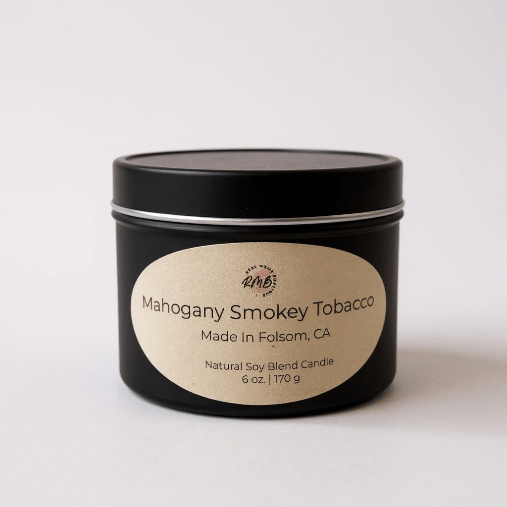 Hand - Poured Soy Blend Candle – 6 oz Black Tin - Real Moms Boutique LLC