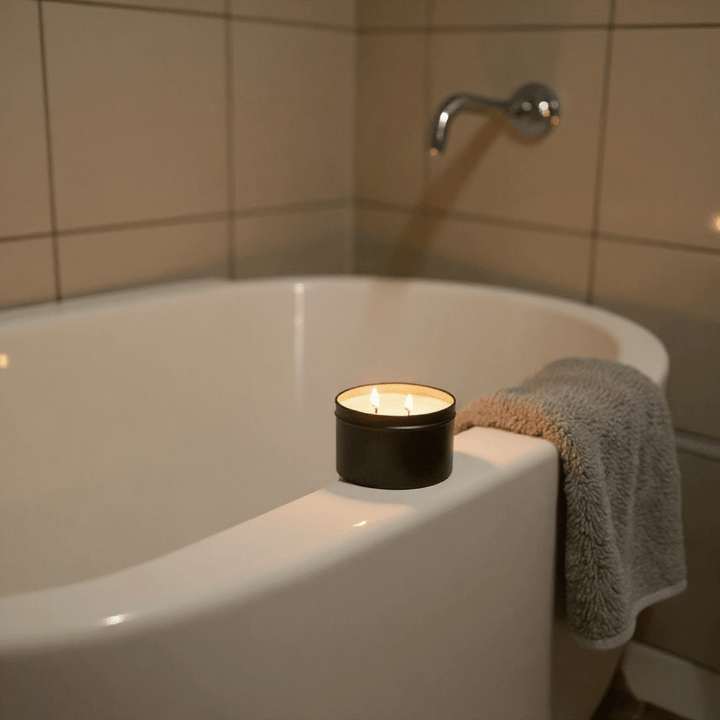 Hand - Poured Soy Blend Candle – 6 oz Black Tin - Real Moms Boutique LLC