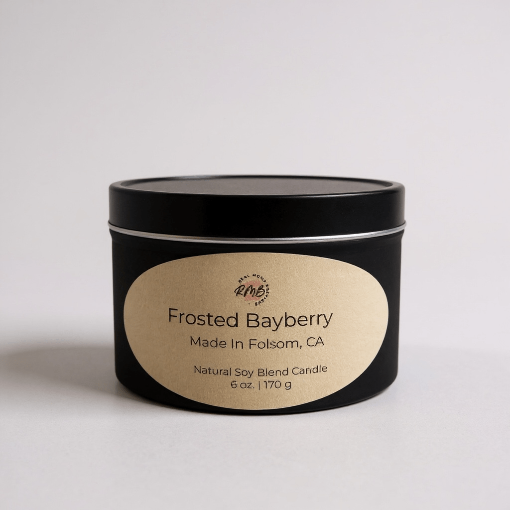 Hand - Poured Soy Blend Candle – 6 oz Black Tin - Real Moms Boutique LLC