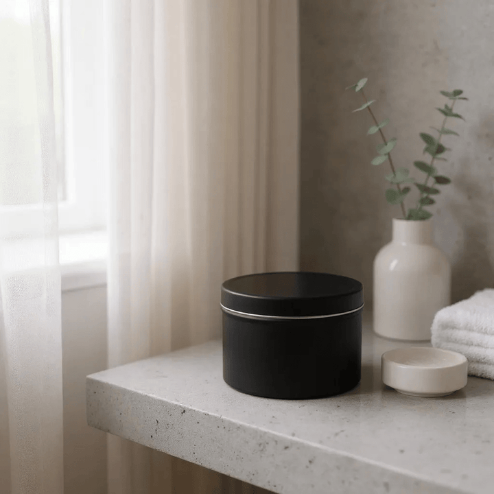 Hand - Poured Soy Blend Candle – 6 oz Black Tin - Real Moms Boutique LLC