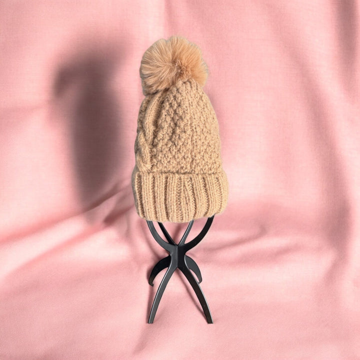 Lined Pom Pom Beanie Hats - Real Moms Boutique LLC