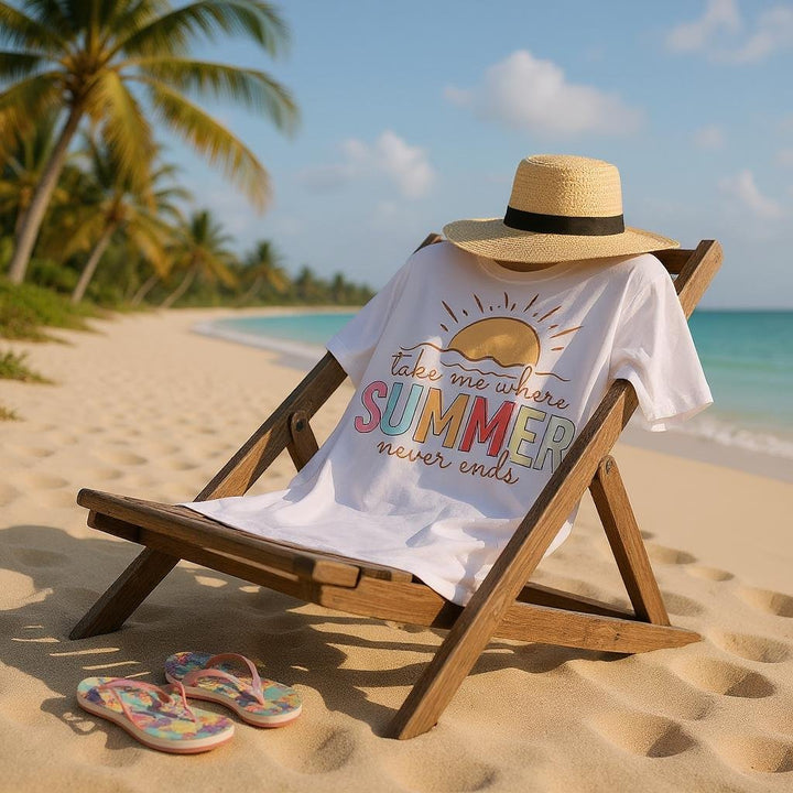 Take Me Where the Summer Never Ends T-Shirt: Women's Relaxed Fit - Real Moms Boutique LLC