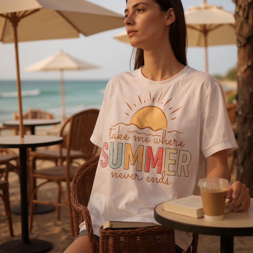 Take Me Where the Summer Never Ends T-Shirt: Women's Relaxed Fit - Real Moms Boutique LLC