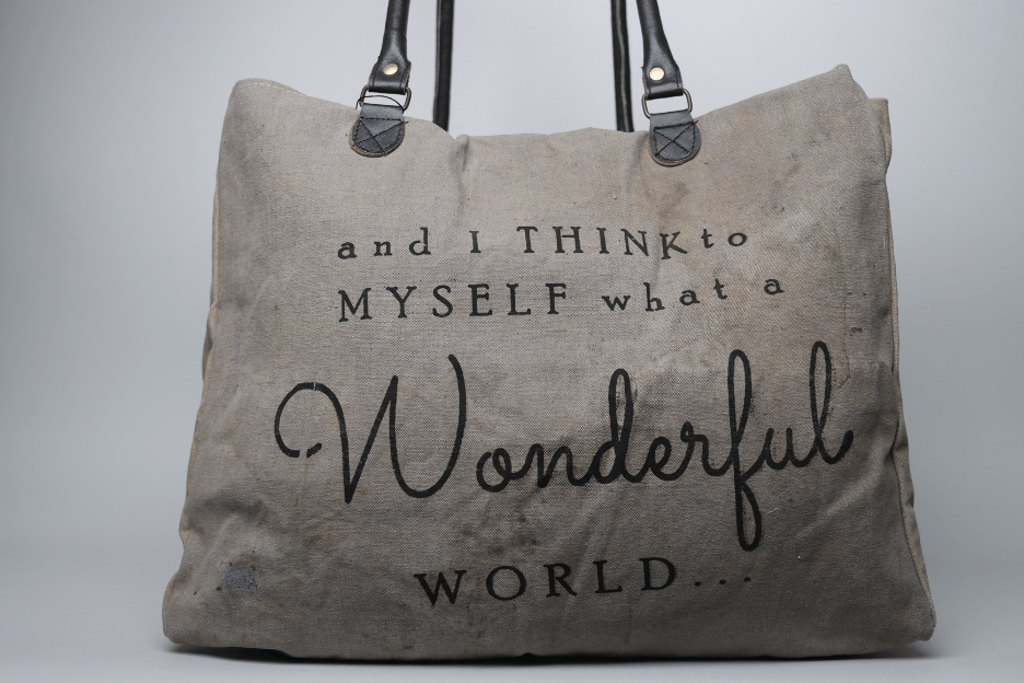 Wonderful World Recycled Military Tent Tote - Real Moms Boutique LLC